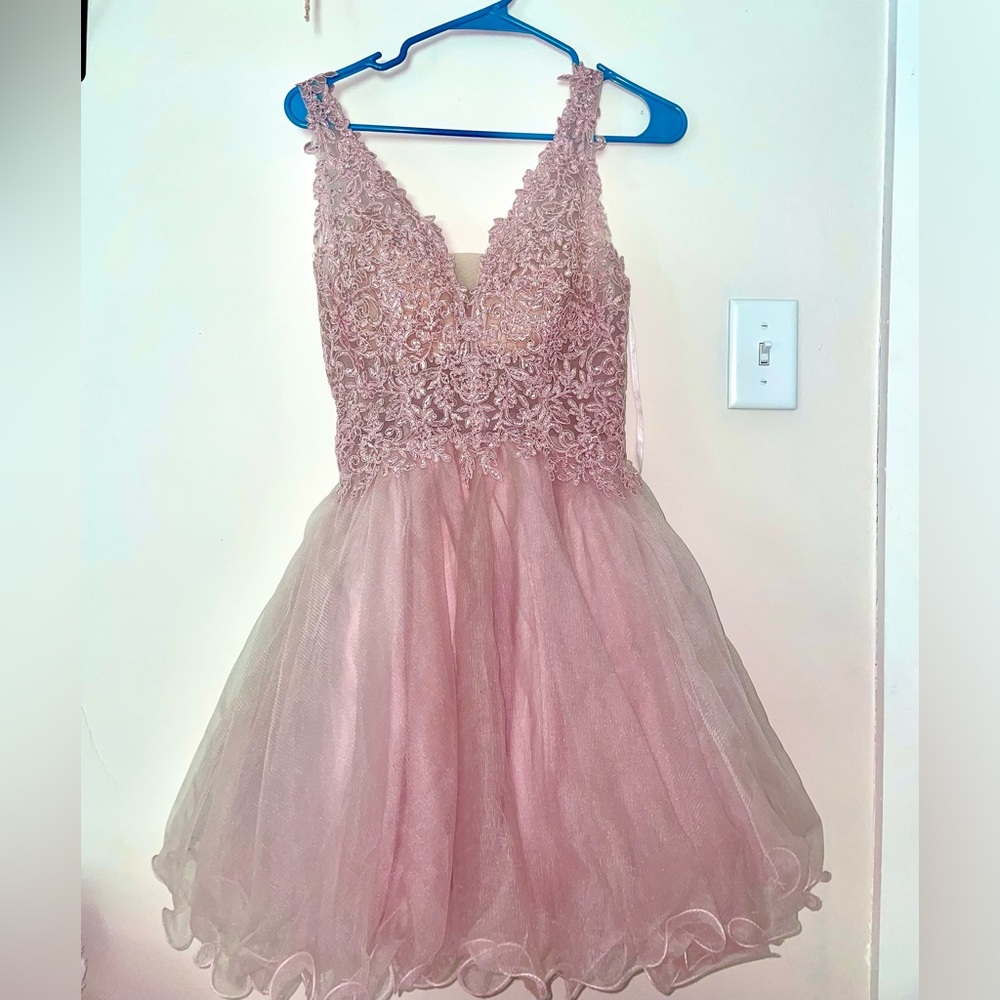 Bedazzled pink “Dancing Queen” dress. In perfect condition - never worn.